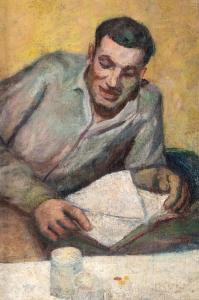 BORNEMISZA Geza 1884-1966,Portrait of a reading man,Nagyhazi galeria HU 2023-12-12