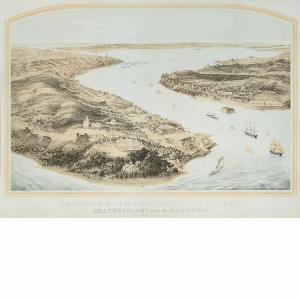 BORNET John 1850,PANORAMA OF THE HARBOR OF NEW YORK, STATEN ISLAND ,William Doyle US 2014-04-02