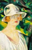 BOROMISZA Tibor 1880-1960,Lady in white hat,Kieselbach HU 2008-05-23