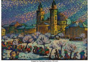 BOROMISZA Tibor,View of the Cathedral of the Ascension of Our Lord,1918,Heritage 2023-06-09