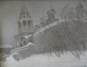 BOROVISKOI V.I 1900-1900,Snow-covered church Moscow,1981,Moore Allen & Innocent GB 2017-07-07