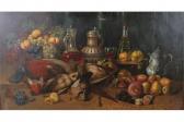 BOROVSKY Johann 1800,A Still Life of Dead Game, Fruit and Wine,1898,John Nicholson GB 2015-06-11