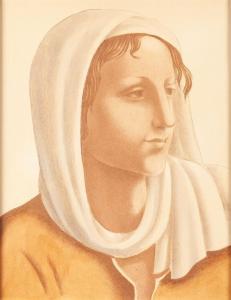 BOROWSKI Waclaw 1885-1954,Portrait of a woman in a white headscarf,Desa Unicum PL 2024-01-25