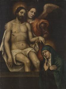 BORRAS Nicolas, le père 1530-1610,Cristo muerto sostenido por un ángel,Subastas Segre ES 2017-09-19