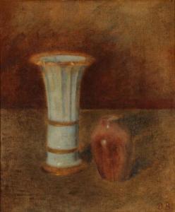 borregaard Victor,Still life of Hetsch vase and a ceramic vase,Bruun Rasmussen DK 2021-03-29