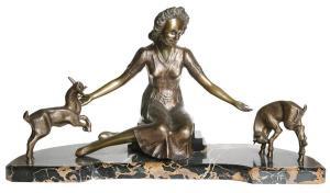 BORREUX J,Seated woman with two goats,Bernaerts BE 2009-05-11