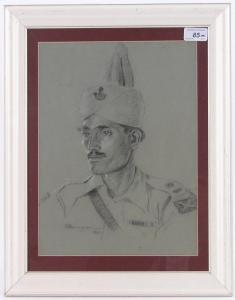 BORROWMAN C G,Portrait of an Officer of the 6th Raj Putana Rifles,Burstow and Hewett GB 2016-05-25