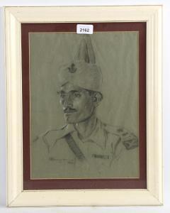 BORROWMAN C G,portrait of an Officer of the 6th Raj Putana Rifles,Burstow and Hewett GB 2022-07-21