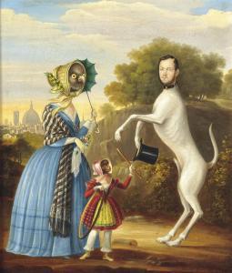 BORRUNI David,A caricature of the artist's family, with Florence,1859,Christie's GB 2014-01-14