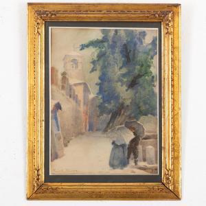 BORSA Roberto 1880-1965,Scorcio di paese con figure,Wannenes Art Auctions IT 2024-02-06