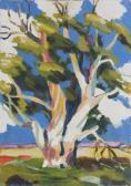 BORSARI FELIX 1900-2000,Tree in Landscape,Mossgreen AU 2016-09-25
