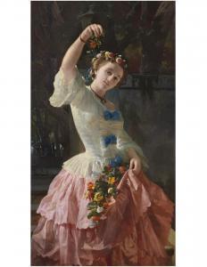 BORSOS Josef 1821-1883,Woman with Flowers,1856,Christie's GB 2019-10-28