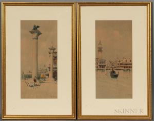 BORTOLUZZI Pietro 1875-1937,Two Works: Venice,Skinner US 2021-05-26