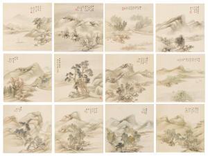 BORUN YANG 1837-1911,Landscapes,1889,Bonhams GB 2022-03-24