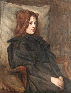 BORUTH Andor 1873-1955,Resting girl,1897,Nagyhazi galeria HU 2016-12-13