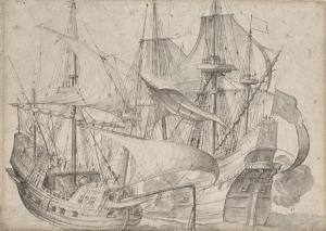 BORZONE FRANCESCO MARIA 1625-1679,Bataille navale entre deux caravelles,Christie's GB 2019-03-27