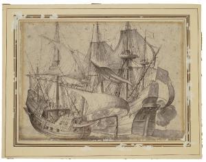 BORZONE FRANCESCO MARIA 1625-1679,Bataille navale entre deux caravelles,Christie's GB 2021-04-27