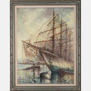 BOS Wim 1941,Harbor Scene with Boats,Gray's Auctioneers US 2016-07-20