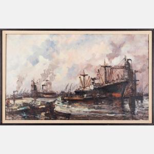 BOS Wim 1941,Industrial Harbor Scene,Gray's Auctioneers US 2016-08-24