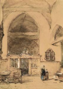 BOSBOOM Johannes,Interior of the Church in Maasland,1873,AAG - Art & Antiques Group 2023-12-11