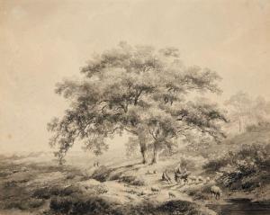BOSBOOM Johannes 1817-1891,Landschaft mit Hirten,Lempertz DE 2014-05-17