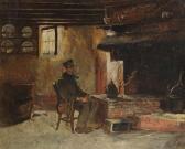 BOSCH GERARD J,Farmer's interior with man smoking a pipe near the fireplace,Bernaerts BE 2009-12-14