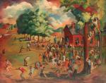 Bosco Gerry,Children playing at a schoolhouse,Garth's US 2023-07-30