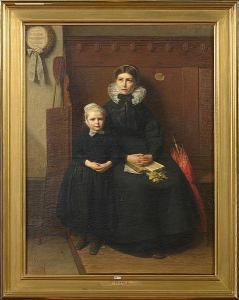 BOSER Karl Friedrich 1809-1881,La veuve et sa fillette,1875,VanDerKindere BE 2021-03-23