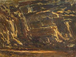 BOSHOFF Adriaan 1935-2007,Cattle in an Extensive Rocky Landscape,Strauss Co. ZA 2024-03-19