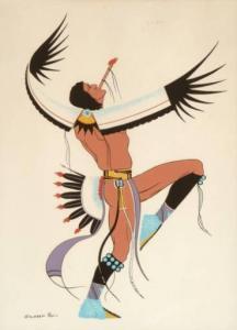 BOSIN Francis Blackbear 1921-1980,Eagle Dance,Santa Fe Art Auction US 2022-02-05