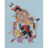 BOSIN Francis Blackbear 1921-1980,Southern Plains Indian dancer in feather hea,1945,Ripley Auctions 2019-07-20