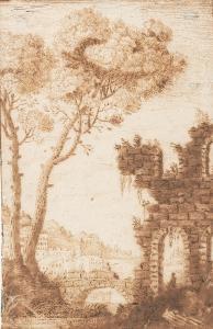 BOSIO Francesco,A landscape with ruins and a view of a town in the,Palais Dorotheum 2021-04-22