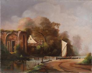 BOSMAN Wim,Landscape to Ruysdaal,20th century,Twents Veilinghuis NL 2021-07-08