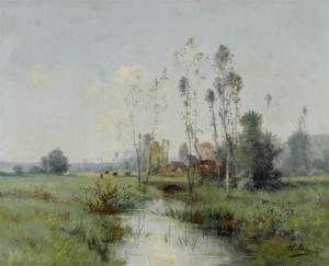BOSQUIER Charles Joseph 1824,River landscape,Galerie Koller CH 2012-03-26