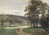 BOSS GOTTLIEB 1857-1883,Emmentaler Landschaft mit Jäger,1881,Dobiaschofsky CH 2011-05-11