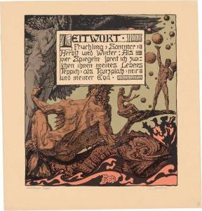 BOSSARD Johann Michael 1874-1950,"Leitwort": Meeresmensch auf einem Fisch liegend ,Galerie Bassenge 2020-11-25