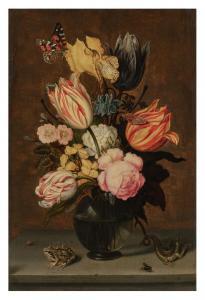 BOSSCHAERT Ambrosius II,Floral still life with a rose, wallflower, tulip, ,Sotheby's 2023-01-27