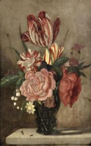 BOSSCHAERT Ambrosius II,Tulips, roses, lily of the valley and other flower,Bonhams 2020-07-08
