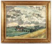 BOSSCKE Lodewijk, Lode 1900-1980,Landschaft mit Häusern,Von Zengen DE 2019-06-15