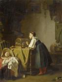 BOSSHARDT Johann Caspar 1823-1887,An interior scene with a girl,Galerie Koller CH 2011-03-28