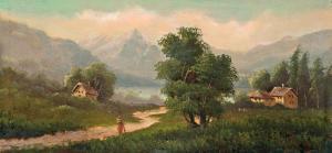 BOSSI Carlo 1916,Alpine landscape with figures (in pair),Nagyhazi galeria HU 2016-03-22