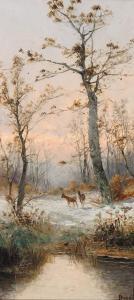 BOSSI 1900-2000,Deer watering from a woodland stream; and Deer in ,Christie's GB 2001-01-18