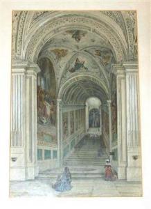 BOSSOLI Carlo 1815-1884,Vatican Steps,1844,Palais Dorotheum AT 2011-04-28