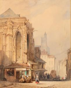 BOSSUET Francois Antoine 1798-1889,Vue d'une ville,1838,Delorme-Collin-Bocage FR 2022-05-13