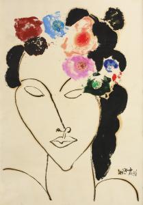 BOTA Dan 1935-2021,Woman with flowers in her hair,1971,Artmark RO 2011-06-15