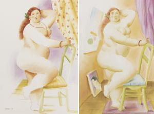 BOTERO Fernando 1932-2023,WOMAN ON CHAIR (A DOUBLE-SIDED WORK),Sotheby's GB 2013-11-20