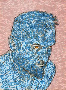 BOTES CONRAD 1969,Self Portrait in Blue,2014,Strauss Co. ZA 2023-11-08