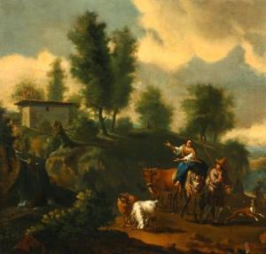 BOTH Andries Dirksz 1612-1642,Gypsies with Animals on a Pastoral Road,Weschler's US 2005-12-03