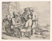BOTH Andries Dirksz 1612-1642,Three Peasants at the Table, with a Harlot,Christie's GB 2011-07-07