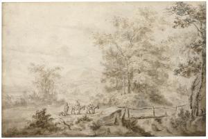 BOTH Jan Dirksz. 1615-1652,An extensive landscape with a peasant family cross,Christie's 2008-07-08